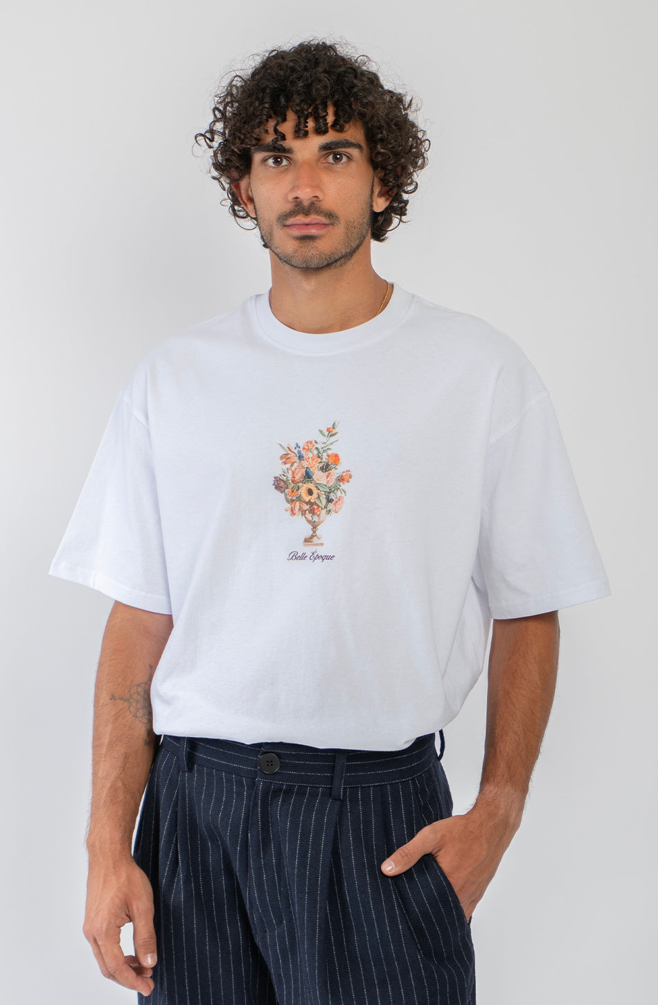 Cropped Bouquet Organic Cotton T-Shirt White