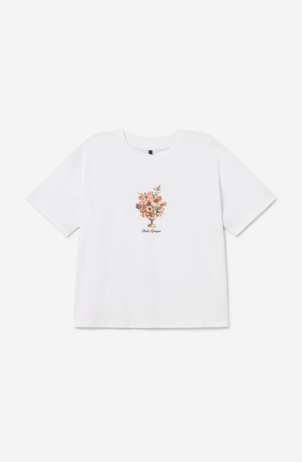 Cropped Bouquet Organic Cotton T-Shirt White