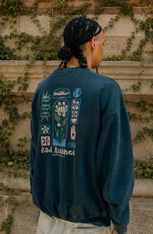 Oversize-Sweatshirt „Geometric Flower Dark“