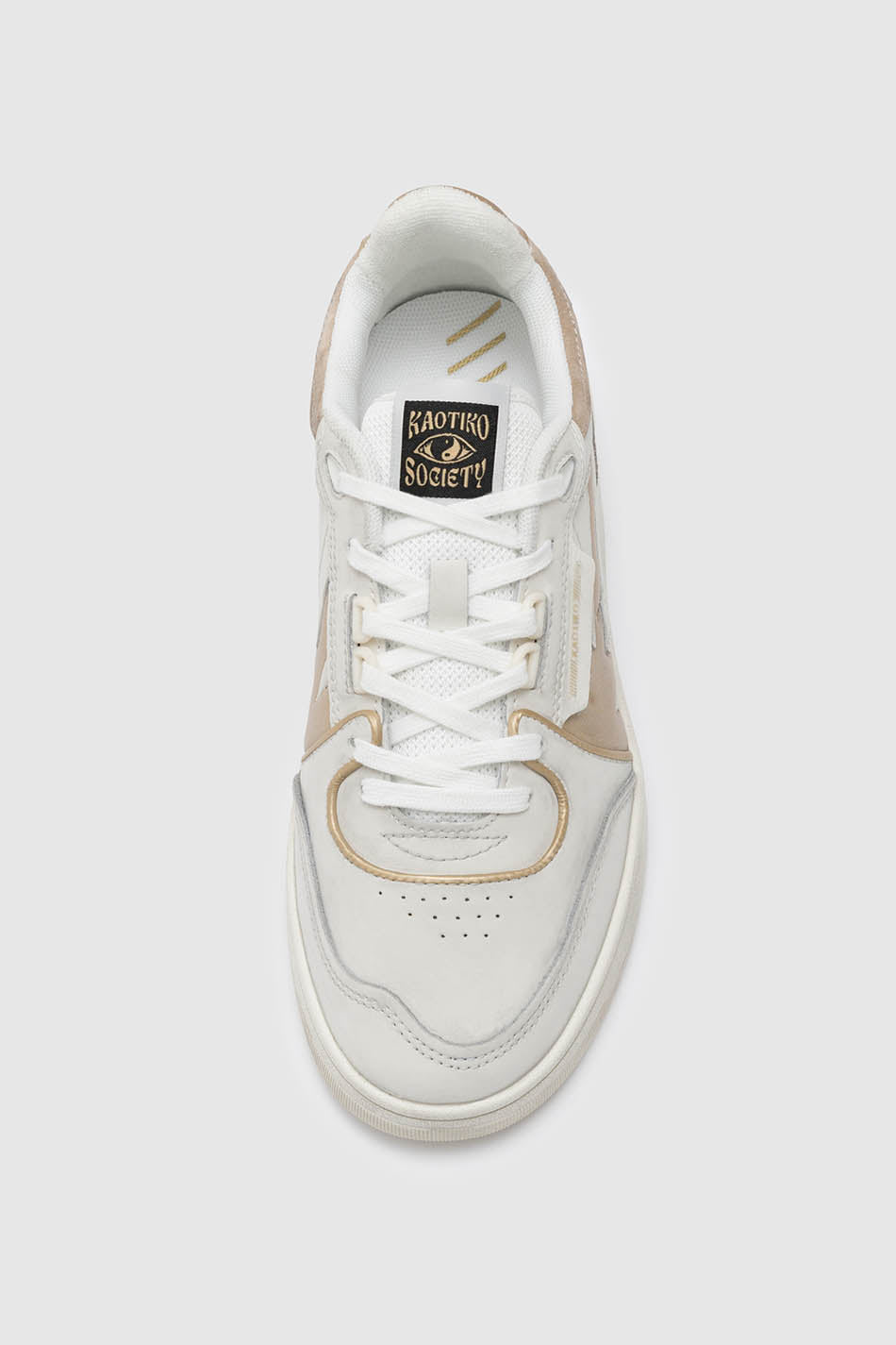 Kaotiko Boston Paspelierte Metallgold-Sneaker