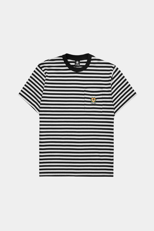 Streifen T-Shirt Herz Schwarz