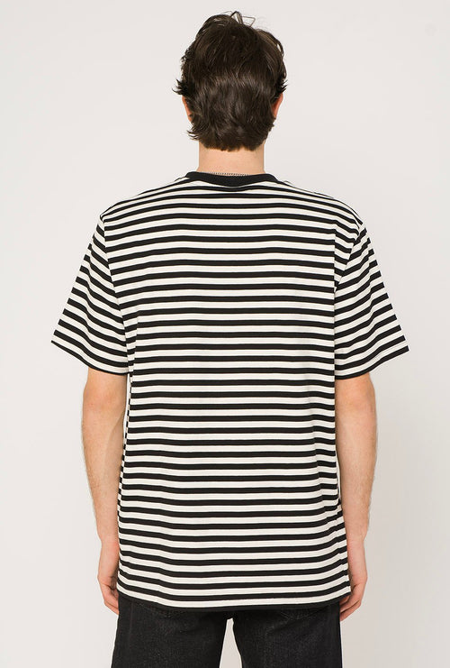 Streifen T-Shirt Herz Schwarz