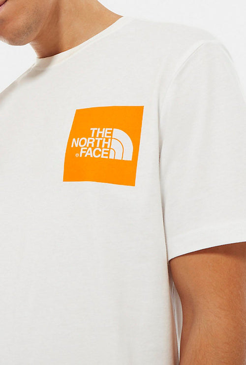 The North Face Fine T-Shirt in Weiß/Leuchtorange