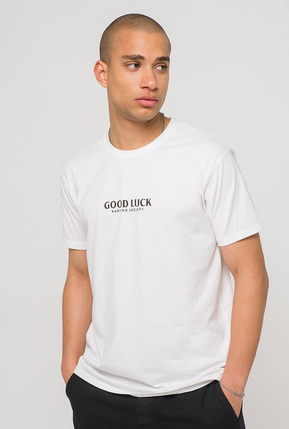 T-shirt "Good Luck" Blanc