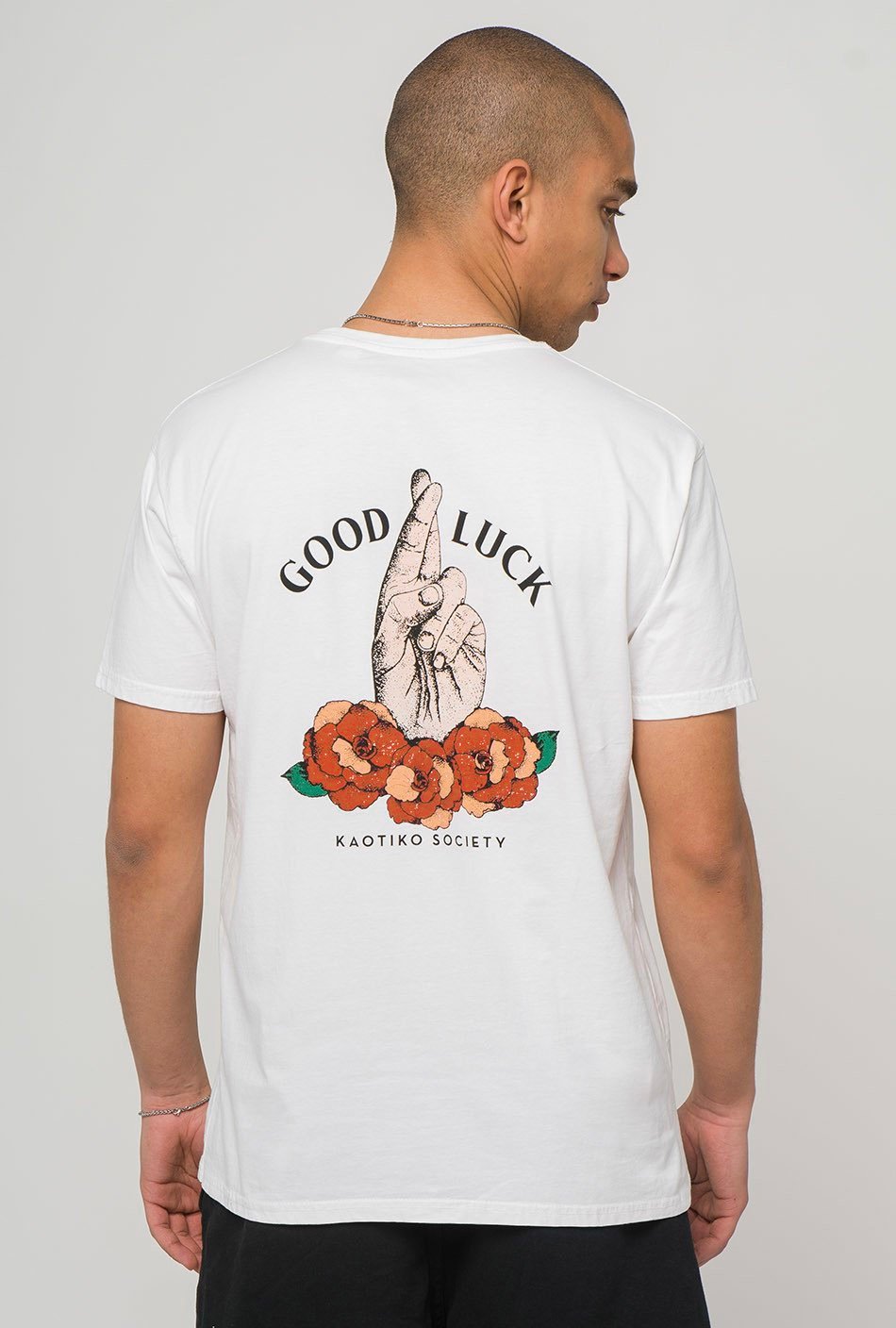 T-shirt "Good Luck" Blanc