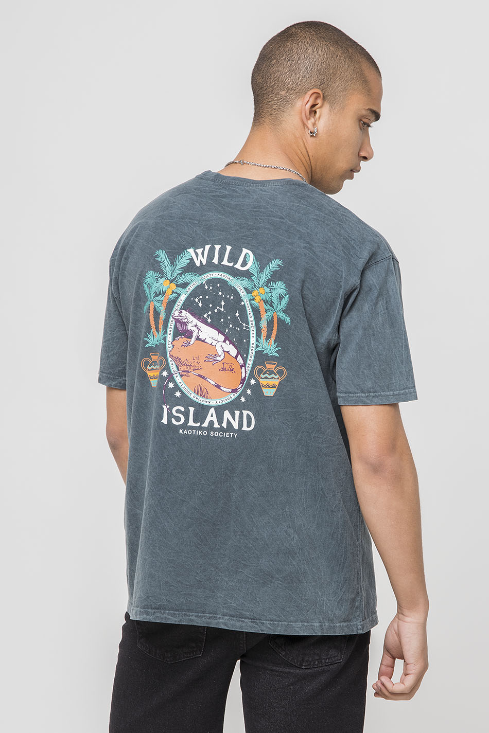 Gewaschenes Wild Island Green T-Shirt