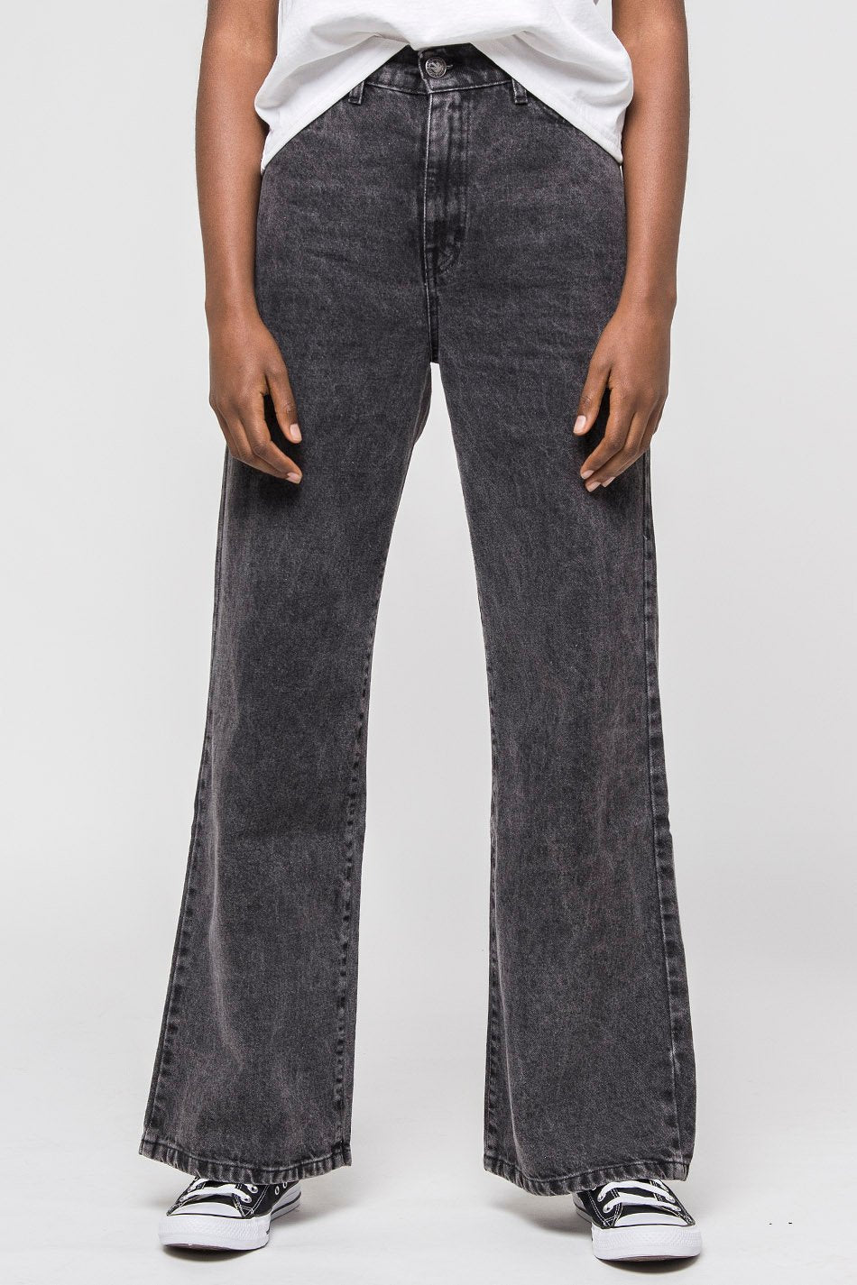 Hose Wide Leg Wash Schwarz