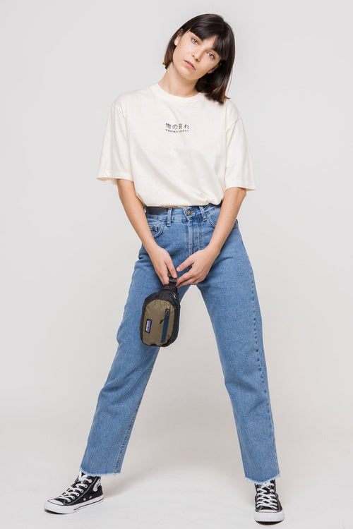 Cropped Straight Denim Jeanshose