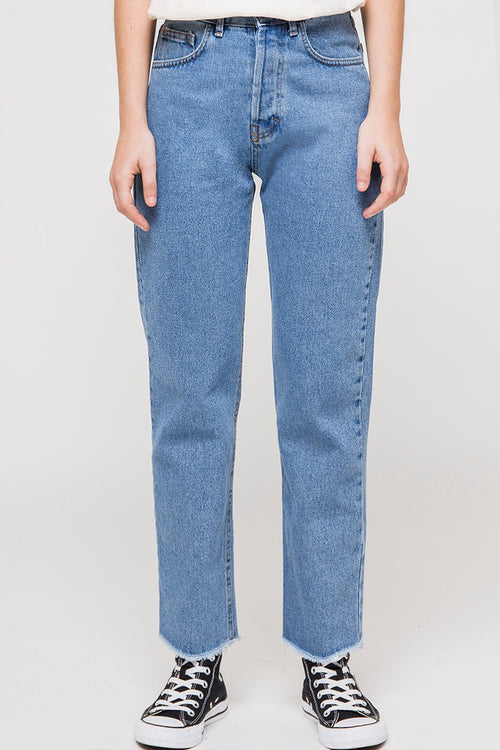 Cropped Straight Denim Jeanshose