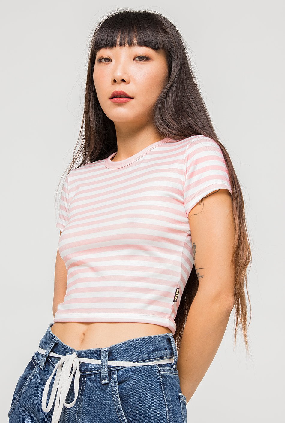 Kaotiko "Stripes" T-shirt ROSA