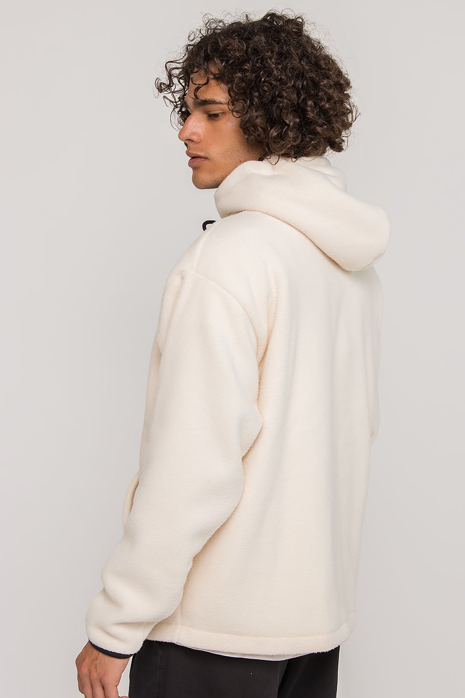 Polar-Fleece Pullover in Elfenbeinweiß