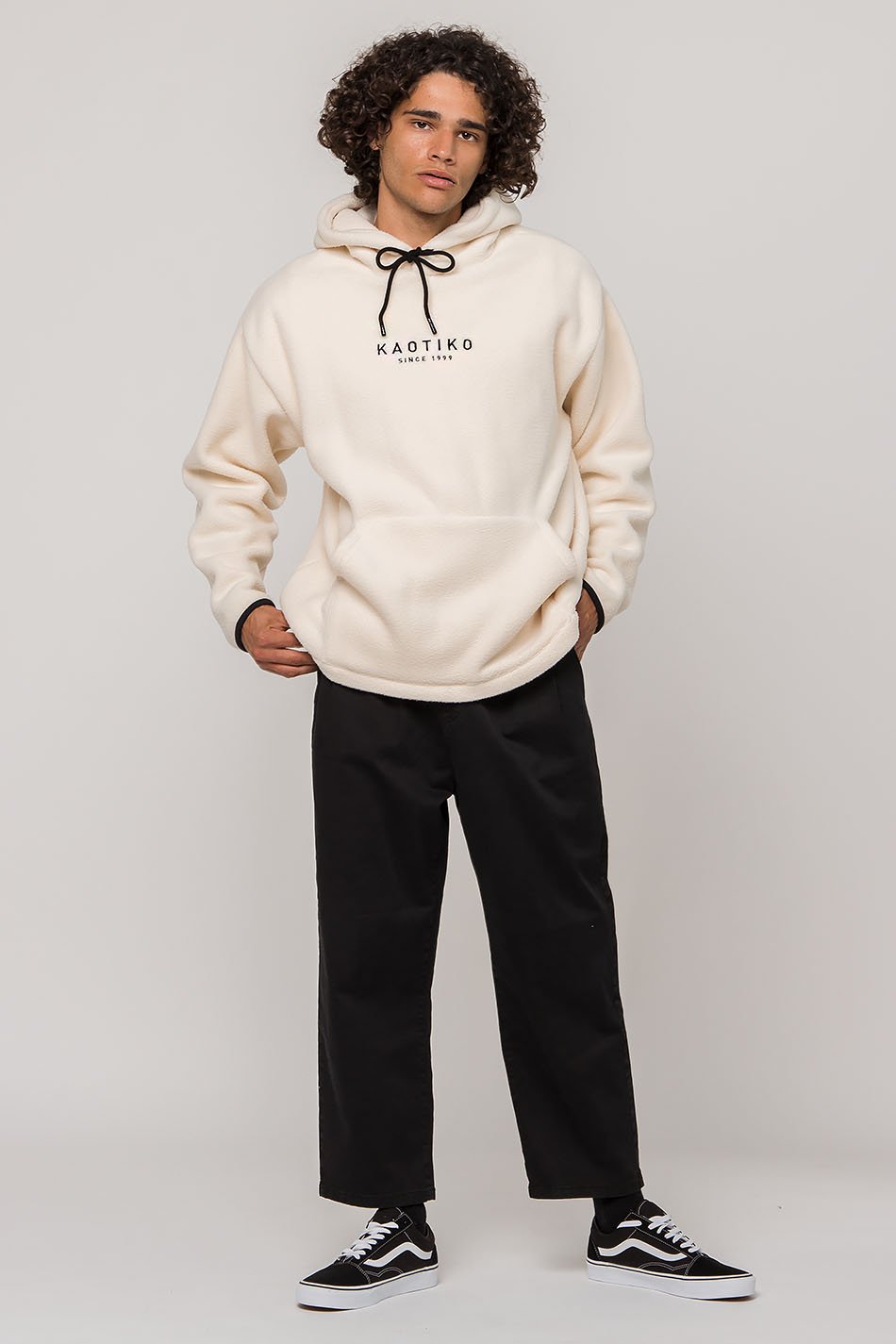 Polar-Fleece Pullover in Elfenbeinweiß