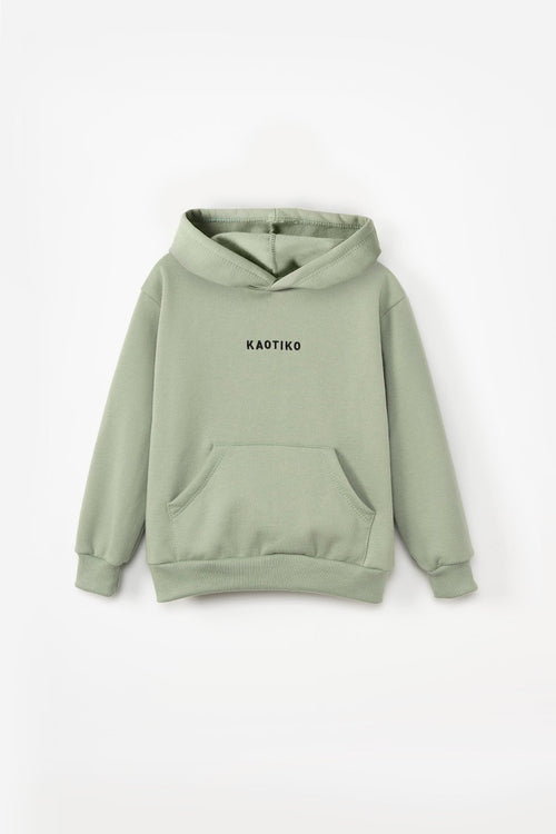 Basic Kapuzenpullover in Fresh Green Kid