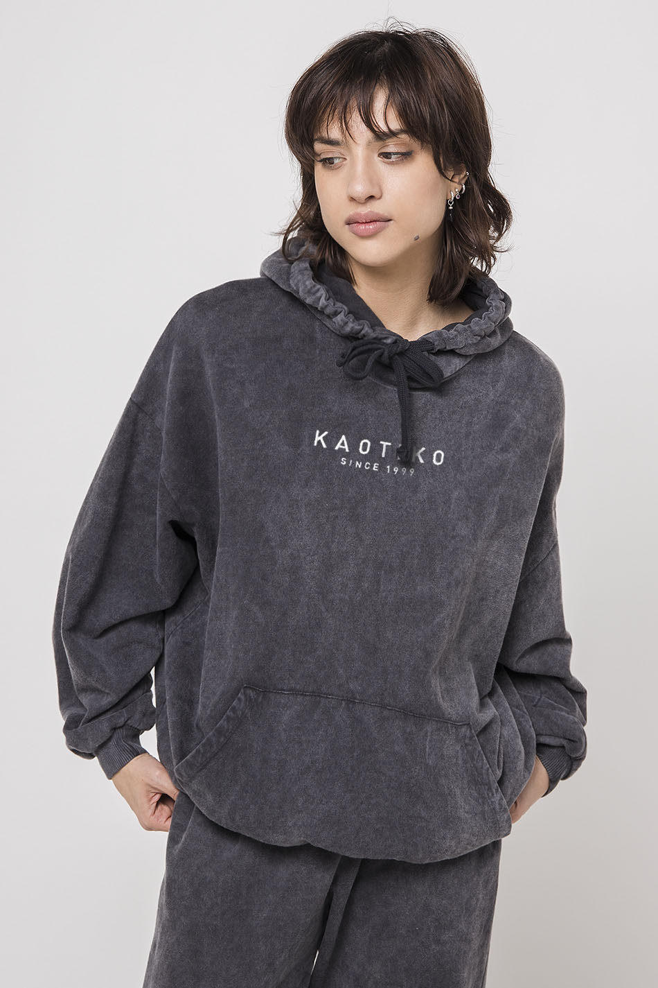 Noir à capuchon Washed