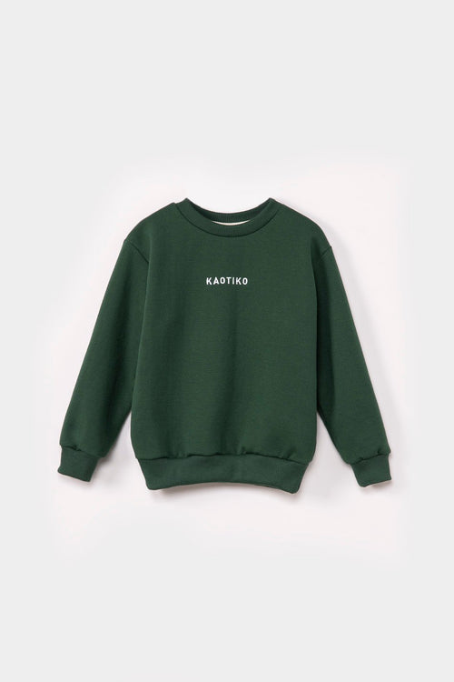 Sudadera Basic Verde Kid