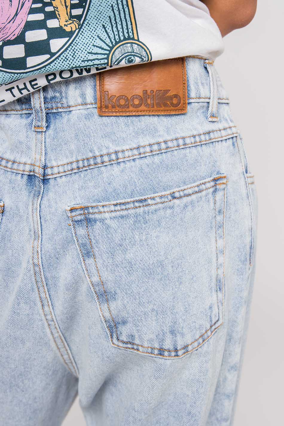 Regular geschnittene Acid-Denim-Hose