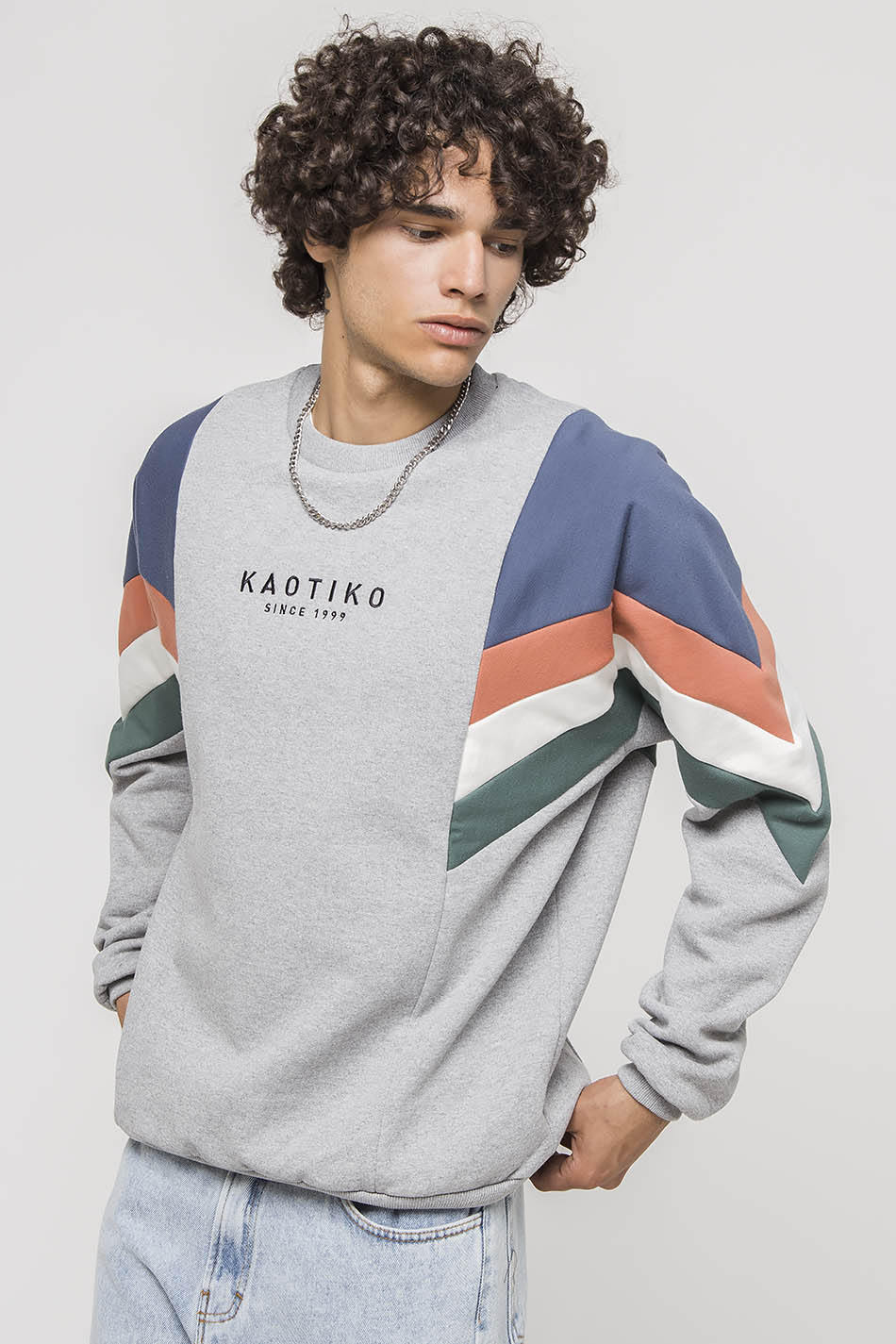 Seattle Sweatshirt, Grau/Preußischblau