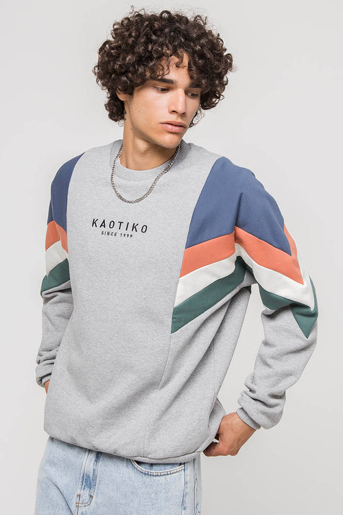 Seattle Sweatshirt, Grau/Preußischblau