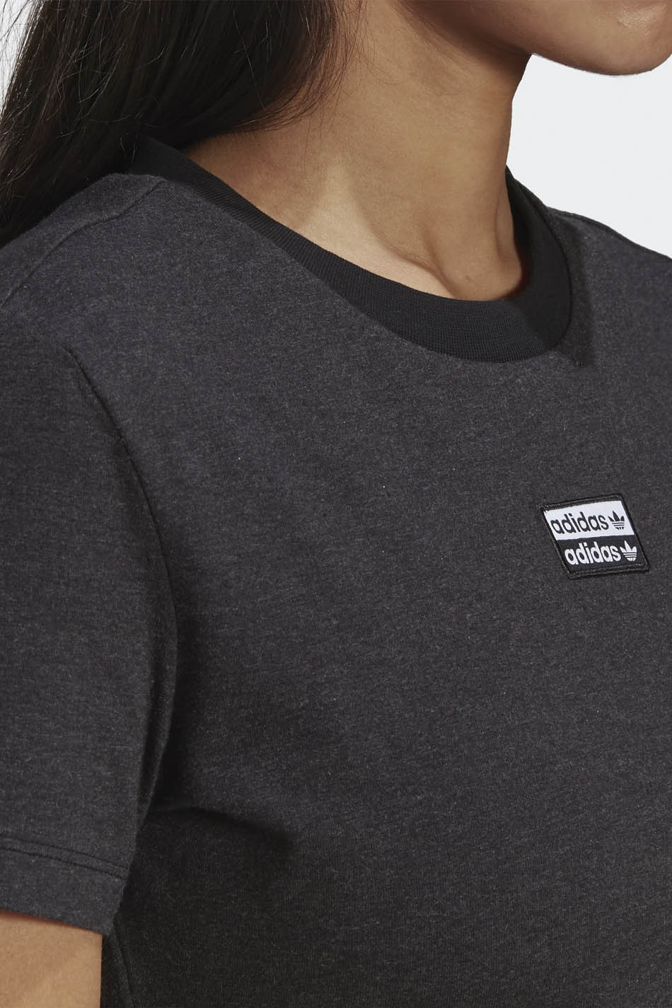 Adidas geerntete Schwarz Melange-T-Shirt