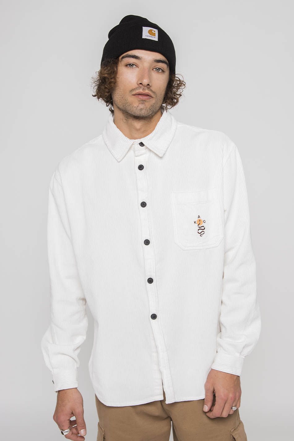 Corduroy-Hemd Snake Elfenbein