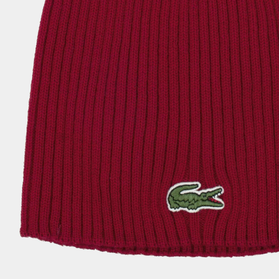 Bordeaux Lacoste Knitted Beanie