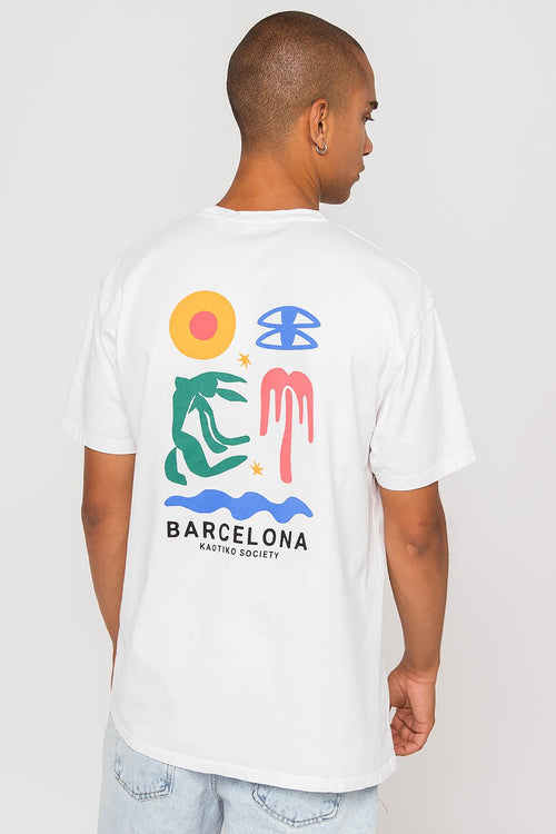 T-shirt délavé Barcelone