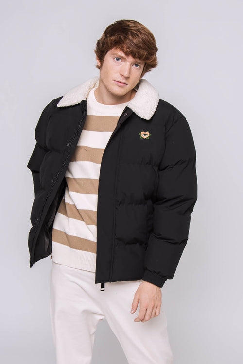 Blouson Puffer Heart Noir