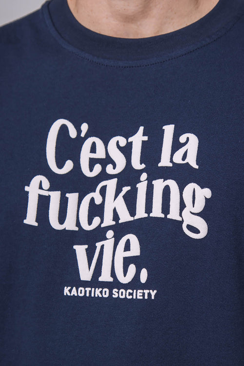 T-shirt C'est La Vie Bleu marine