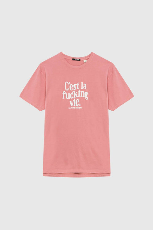 T-Shirts Washed C'est La Vie Pink