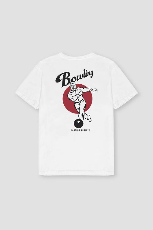 Washed T-Shirt Bowling Weiß