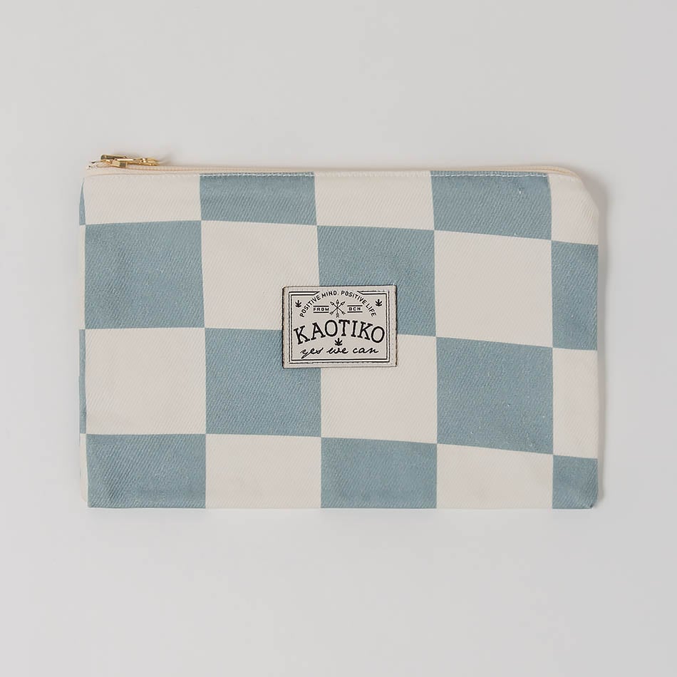 Mini-Tasche mit blauem Karomuster