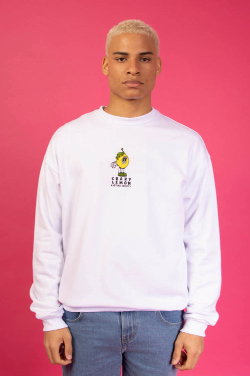 White Crazy Lemon Sweatshirt