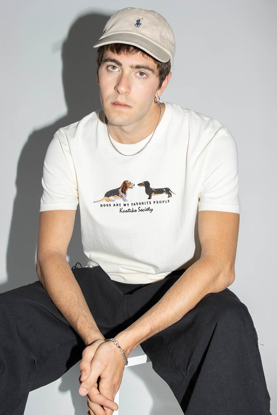 Washed T-Shirt  Puppies Ivory