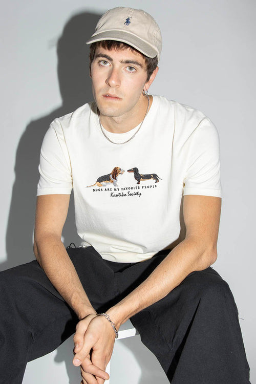 Washed T-Shirt  Puppies Ivory