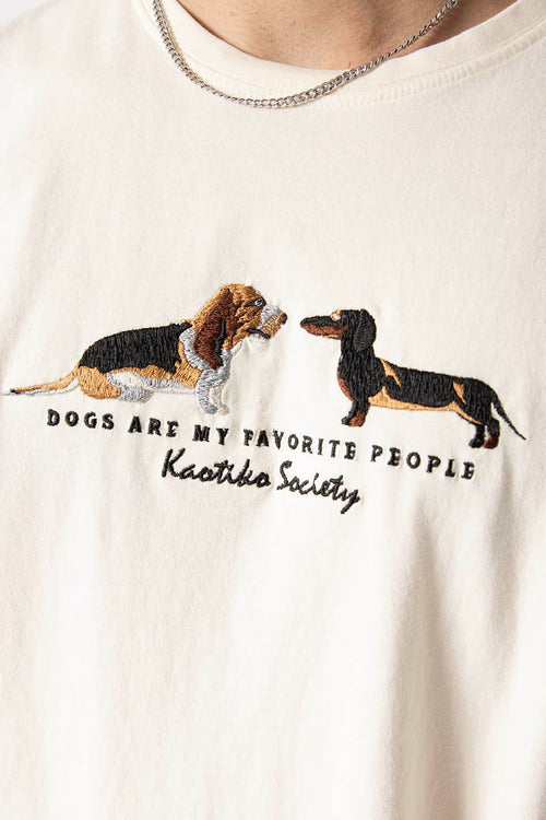 Washed T-Shirt  Puppies Ivory