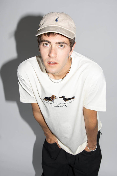 Washed T-Shirt  Puppies Ivory
