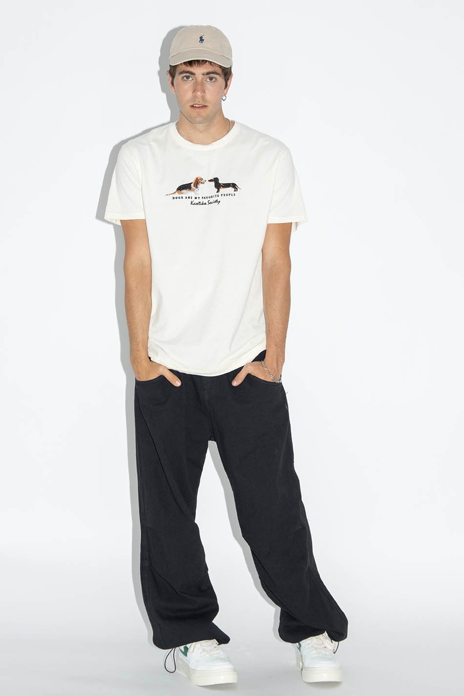 Washed T-Shirt  Puppies Ivory