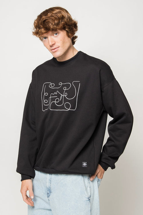 Abstract Face Black Sweatshirt