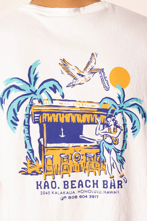 Washed Beach Bar White T-Shirt