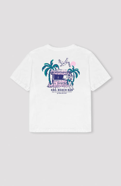 Tee-shirt Washed Beach Bar White