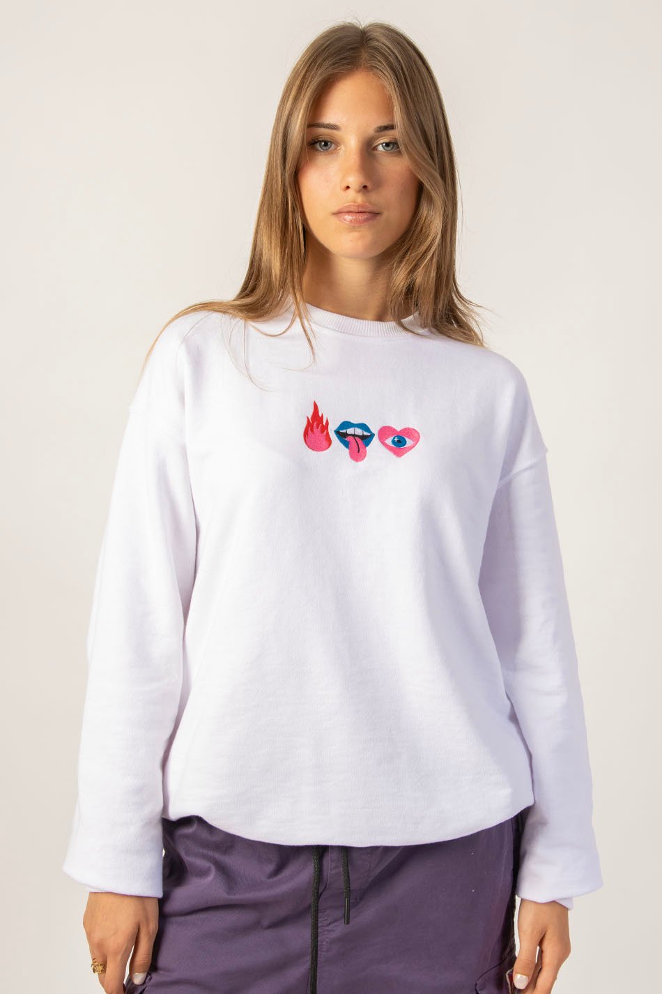 Mouth White Sweatshirt