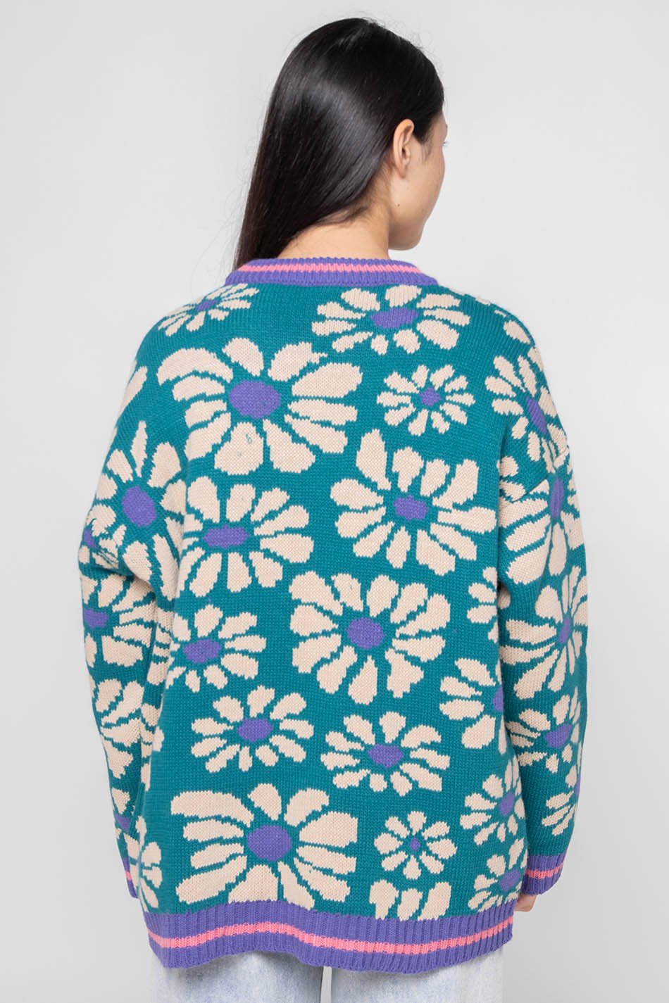 Green/Blue Flowers Jumper