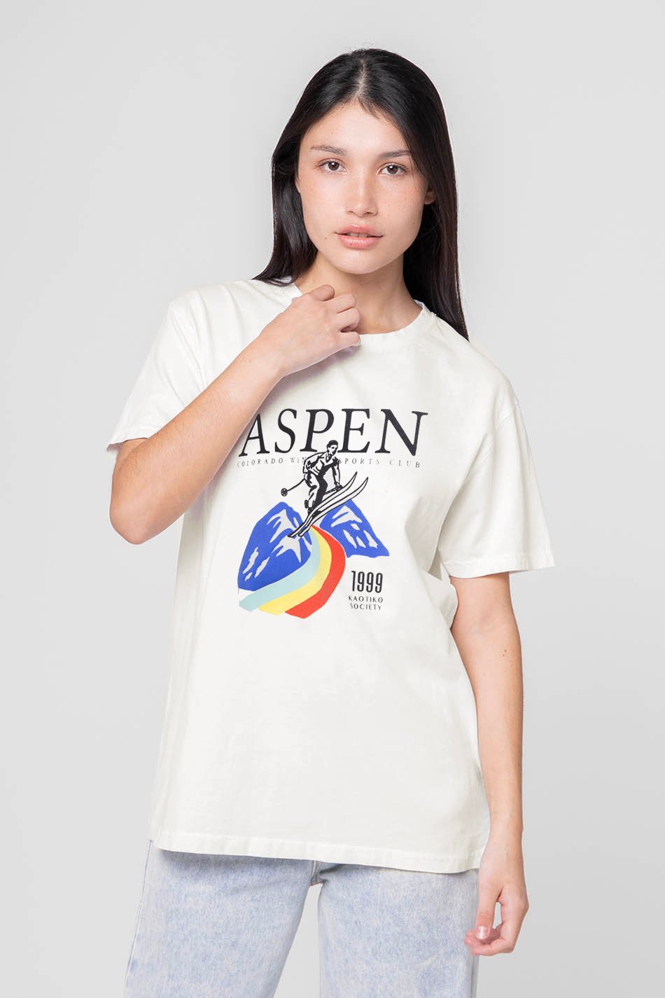 T-Shirt Washed Aspen Ivory