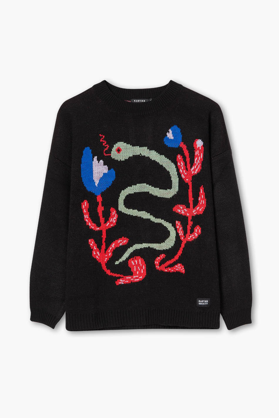 Pullover Snake Flowers Black