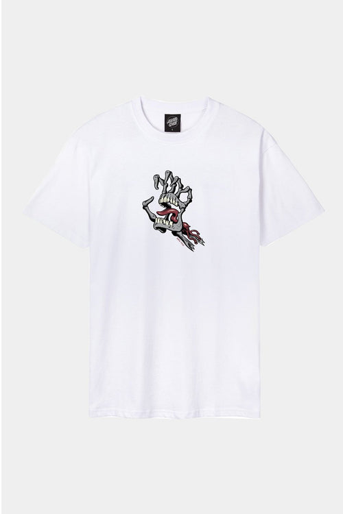 White Santa Cruz Bone Hand Cruz Front T-shirt