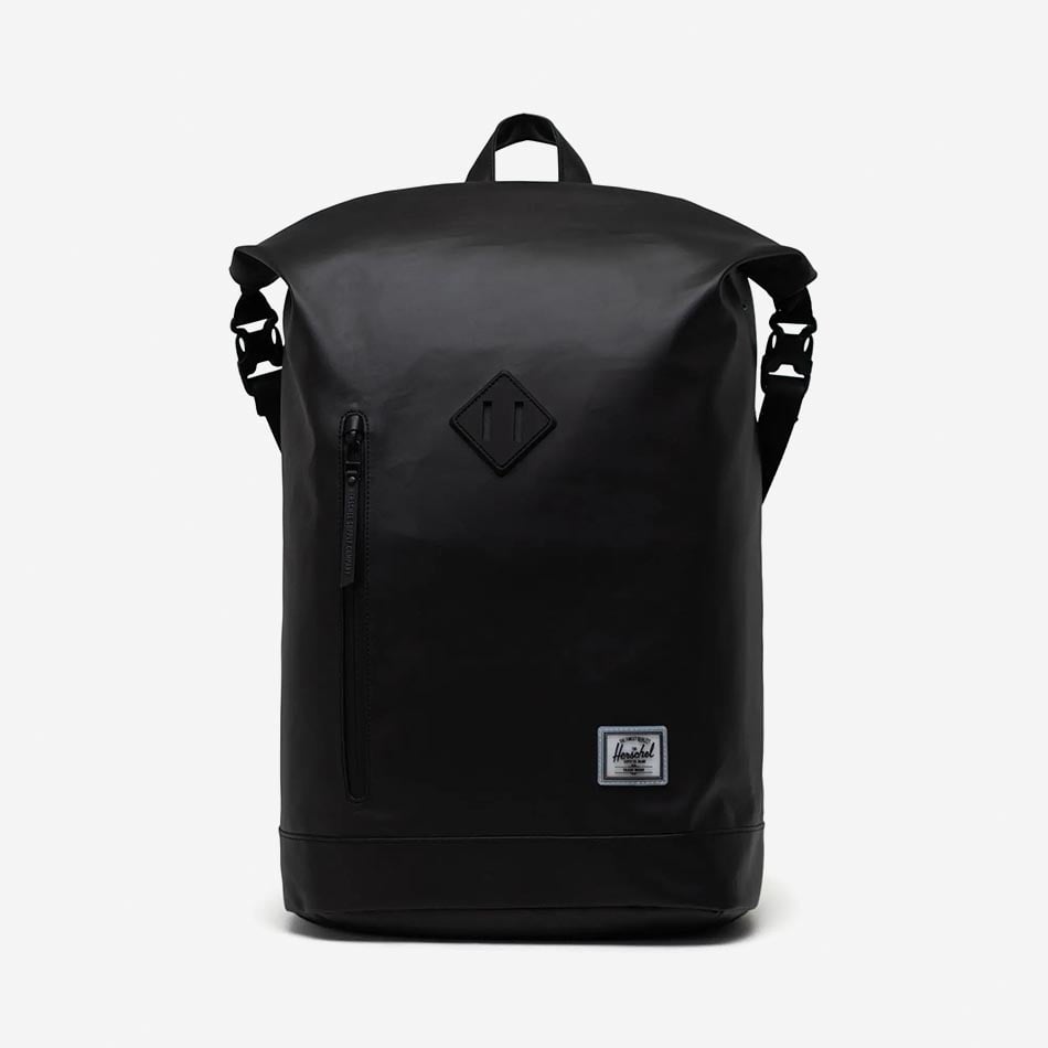 Herschel Roll Top Black Rucksack