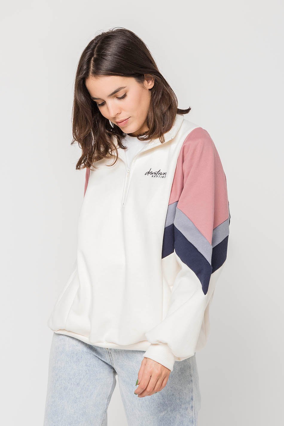 Sweat-shirt Nashville Ivory/ Burgundy/ Navy/ Palid Blue