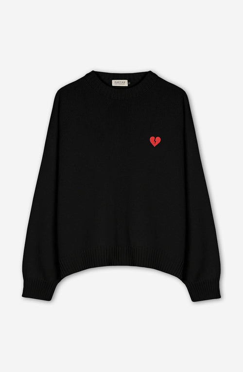 Black Broken Heart Jumper