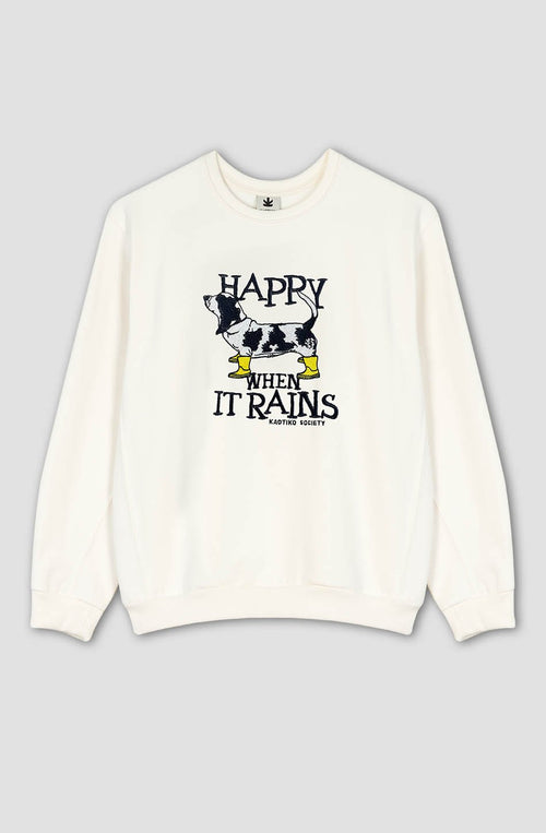 Sweatshirt Happy When it Rains Ivory