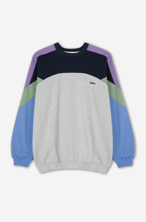 Sweatshirt Dru Ivory/ Navy/ Grape/ Blue Ink